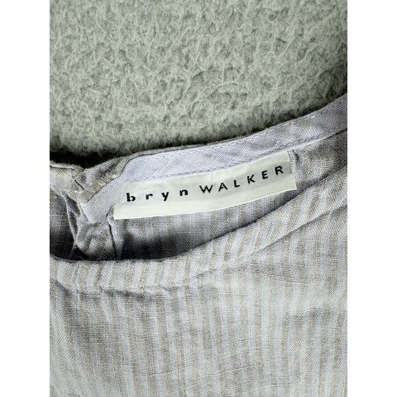 Bryn Walker Linen Top Skirt Set Women’s Small Blue Gray Pinstripe Linen USA - Picture 3 of 15